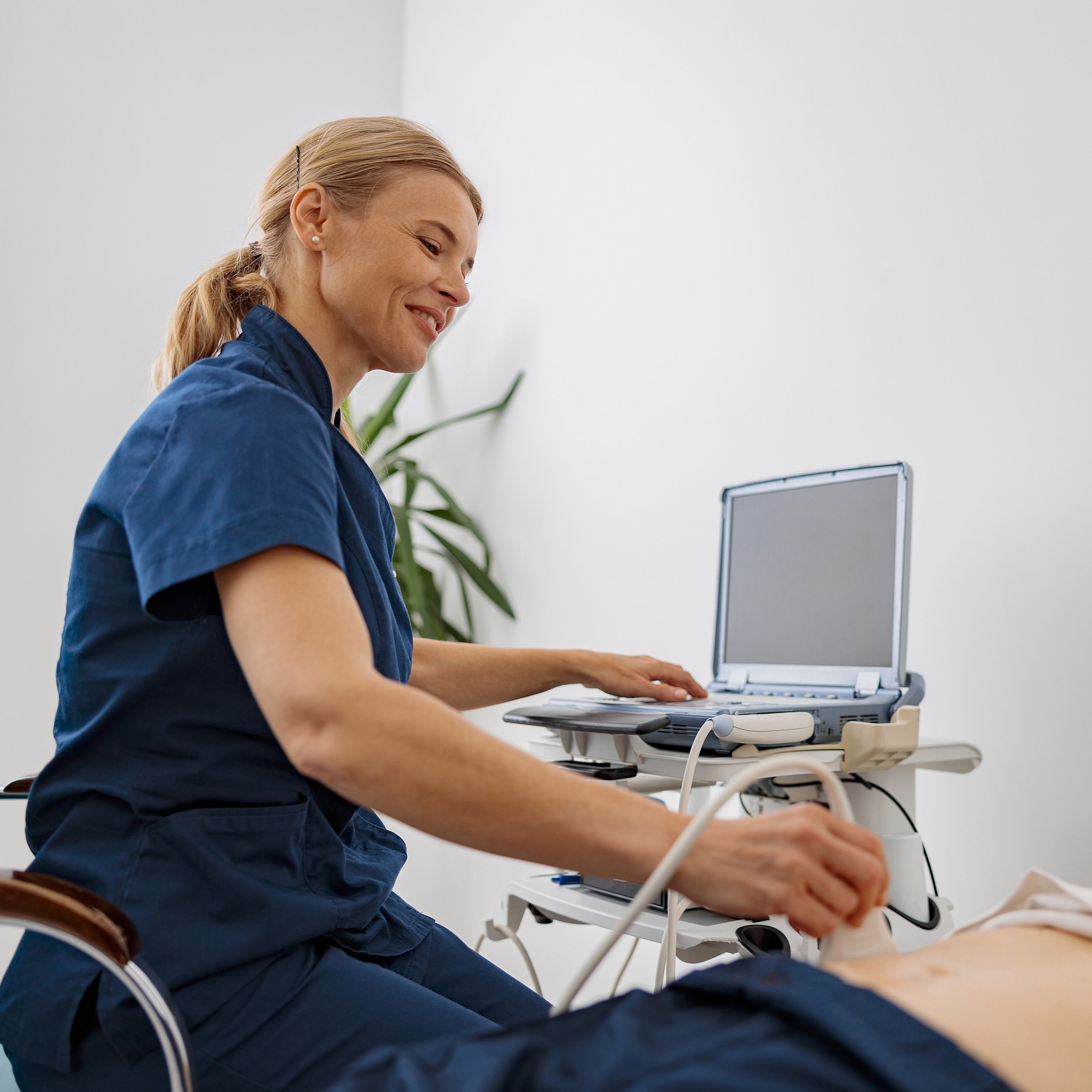 A woman getting a free ultrasound in Toledo, Ohio